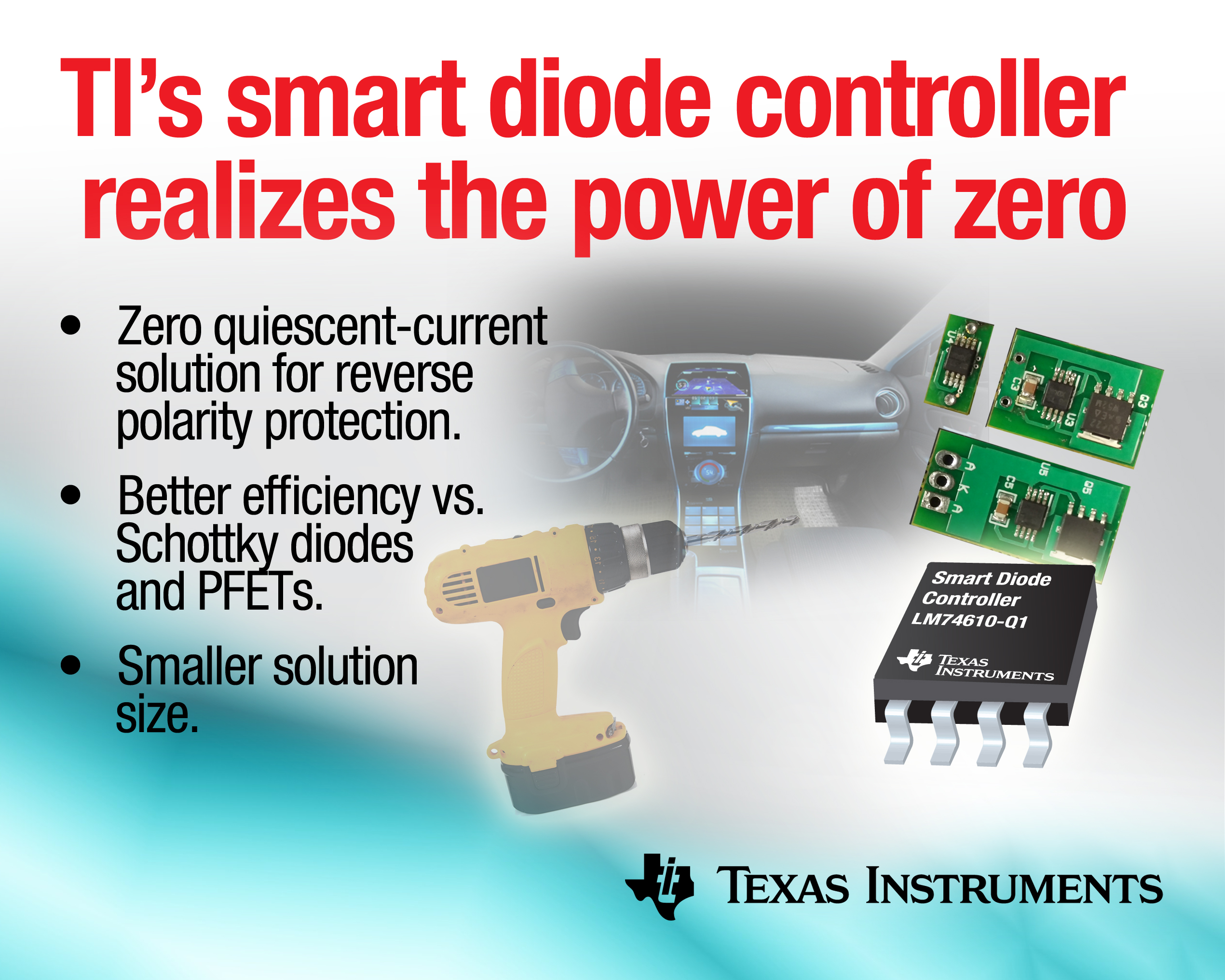 , TI’s smart diode controller realizes the power of zero