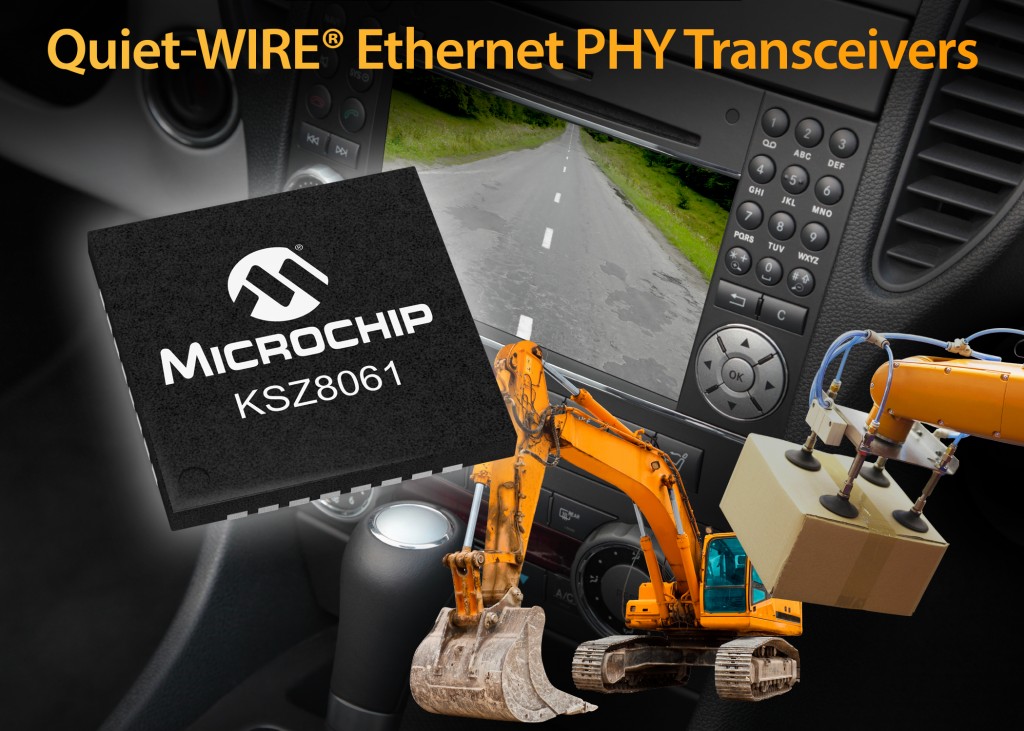 Microchip PHY transceiver enables unshielded twisted pair