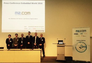 From left to right: Advantech Miller Chang, TI Olivier Monnier, Bosch Sensortec Omar Elrhoul, Sensirion Maximilian Eichberger, ARM Zach Shelby, Advantech Bernd Hacker