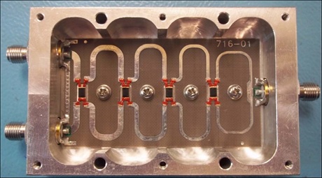 Figure 1: Board layout of ZACS242-100W+ with 4 100W chip resistors.