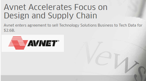 , Avnet Agrees to Sell Technology Solutions Business Unit to Tech Data for $2.6B