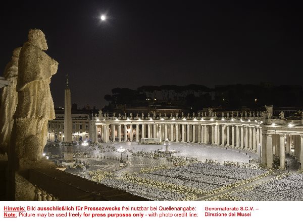 , St. Peter&#8217;s Square radiates in new LED light