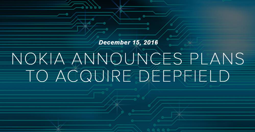 , Nokia to acquire Deepfield to power network and service automation with real-time, big data analytics