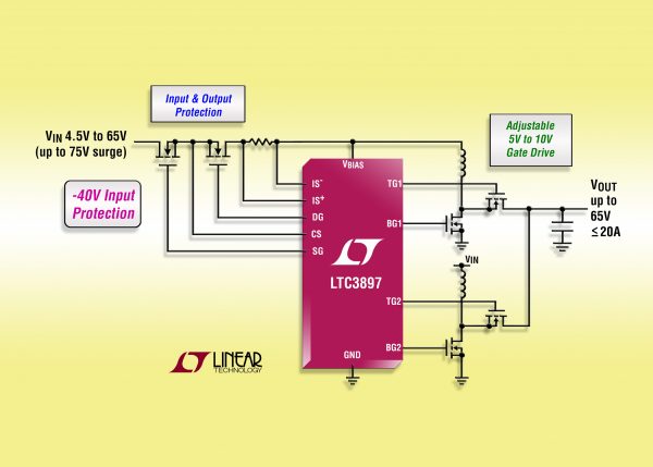 , Multiphase 60V Synchronous Boost Controller Provides up to 97% Efficiency with Input & Output Protection