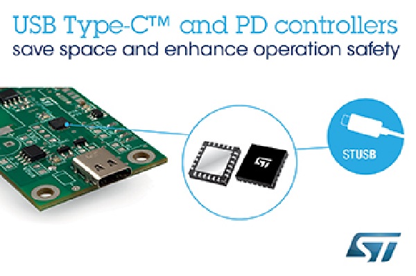 , STMicroelectronics Launches Robust USB Type-C™ Controllers with Internal Protection to Save Space and Enhance Operation Safety
