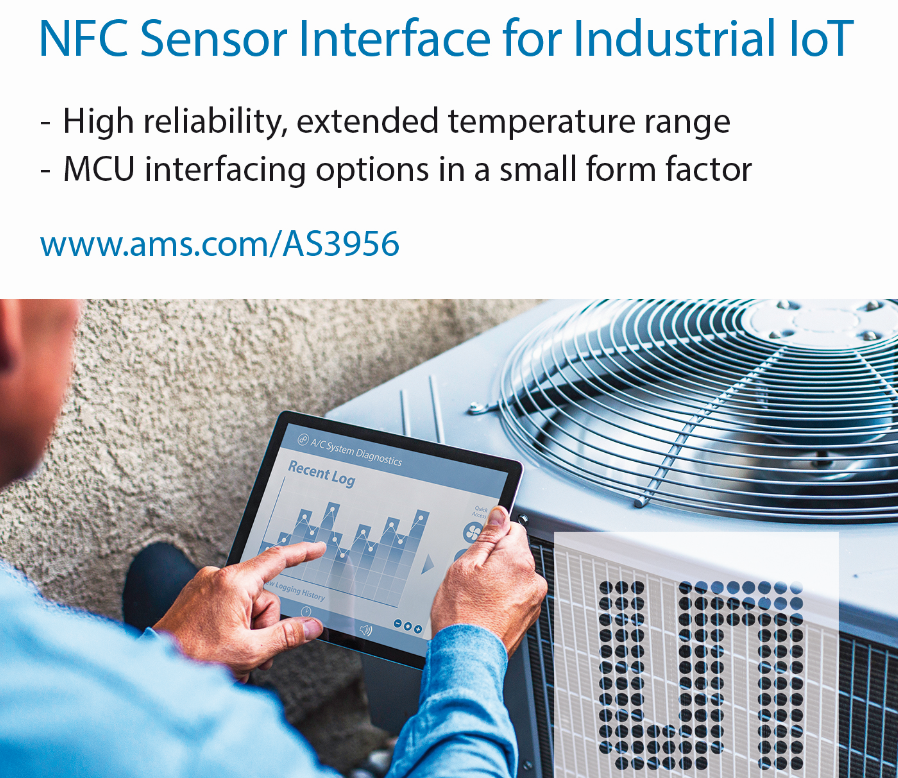 , ams launches NFC Sensor Interface for Industrial IoT