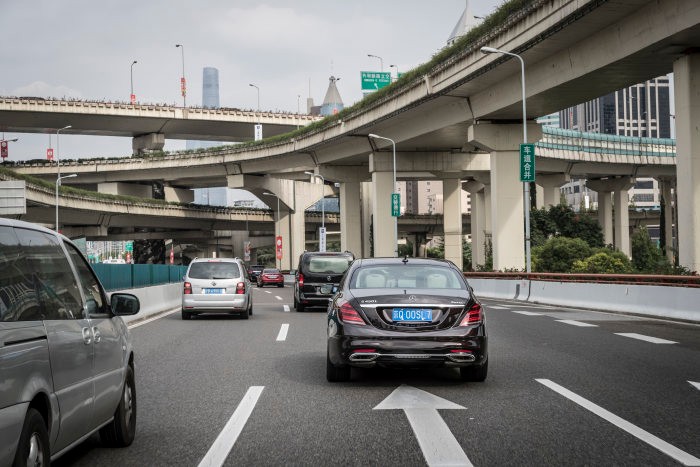 , Mercedes-Benz on automated test drive in the Shanghai megalopolis