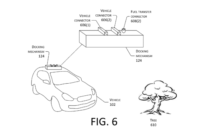 , Amazon patents a crazy car-charging drone idea