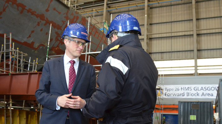 , Defence Secretary visits Glasgow to view progress of the first City Class Type 2