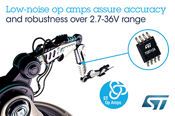 , Precision Low-Noise Op Amp from STMicroelectronics Boosts Flexibility with Extended Voltage and Temperature Ranges