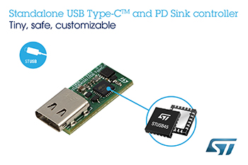 , Standalone USB Type-C Power Delivery Controller from STMicroelectronics Enables Fast and Easy Migration to Type-C
