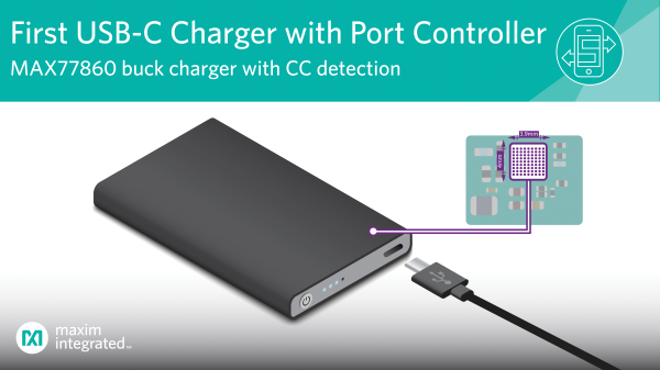 , Industry’s First Highly Integrated USB-C Buck Charger from Maxim Reduces Size by 30 Percent