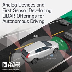 , Analog Devices and First Sensor Developing LIDAR Offerings to Accelerate the Future of Autonomous Driving