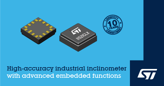 , STMicroelectronics Launches High-Accuracy Inclinometer with Machine-Learning Core