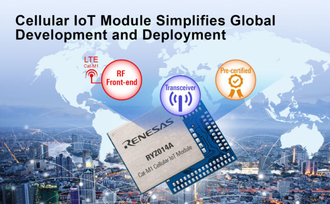 , Renesas Launches LTE CAT-M1 Module For Massive IoT Based On Carrier-Proven Monarch Technology From Sequans