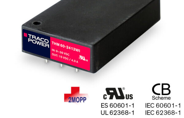, THM 60WI Series Delivers high power for your medical applications  (60 Watt DC/DC converter)