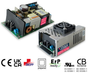, TPI 300 and TPP 300 Series High power density AC/DC power supplies for industrial & medical applications (300 Watt)