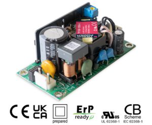 , TPI 50A-J Series Compact 50 Watt open frame AC/DC power supplies for industrial applications