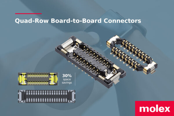 , Molex Sets New Standard in Space-Saving Connections with Commercial Availability of Ground-Breaking Quad-Row Board-to-Board Connectors