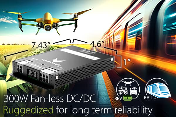 , Vox Power Ltd – New Release VCCR300 Conduction Cooled PSU, Slim 300W Fan-less Rugged 7.43” x 4.6” x 1” DC/DC